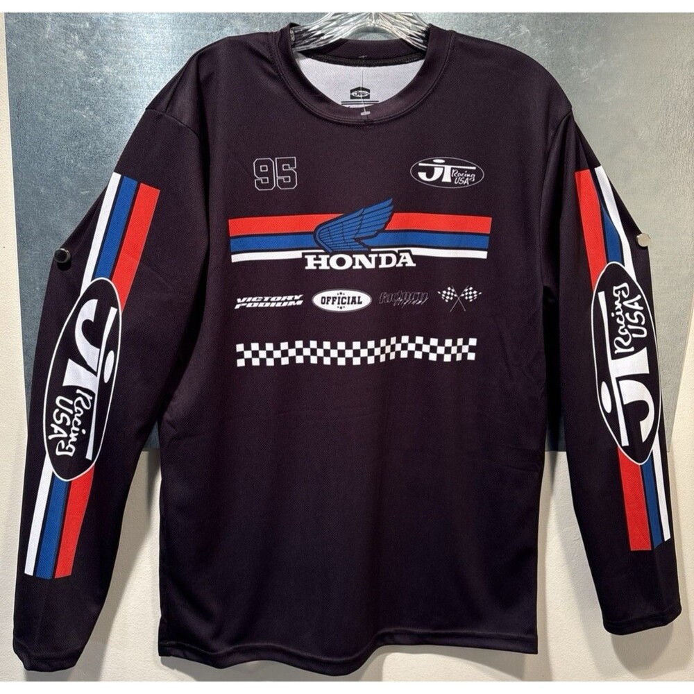 Honda Shirt Mens Medium Long Sleeve JT Racing USA Wing Logo Motocross Jersey